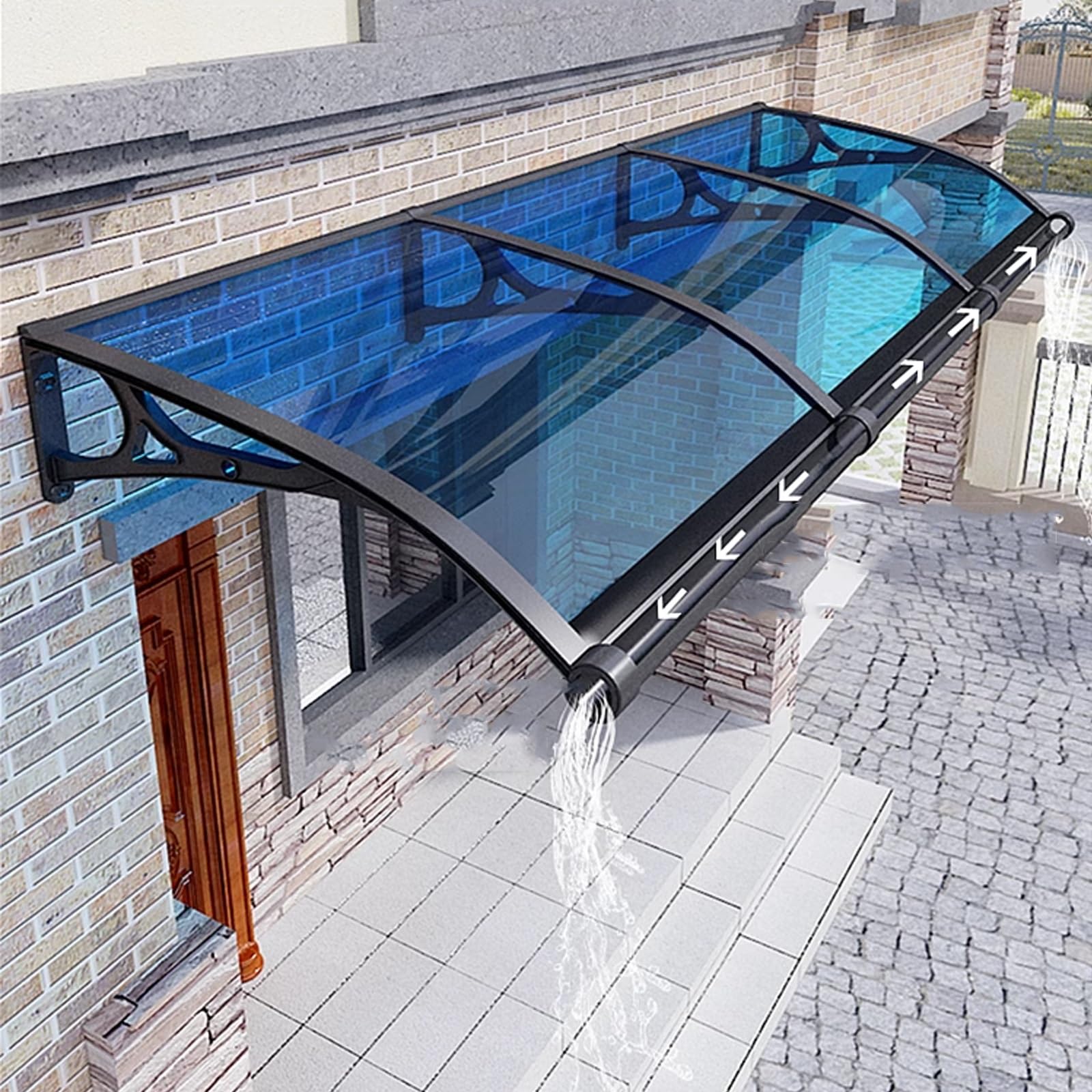 Amazon | 屋根庇 ひさし 雨よけ, テラス 玄関 住宅用 カーポート 