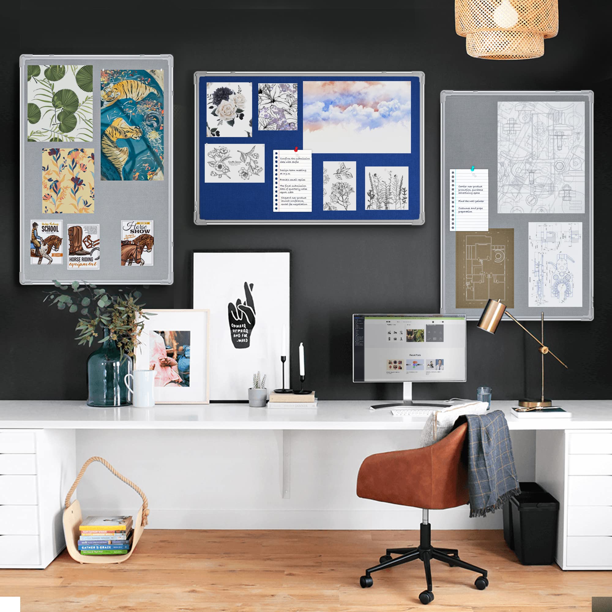 Maxtek Große Kork-Pinnwand 152,4 X 91,4 Cm – Faltbar Mit Aluminiumrahmen, Inkl. 12 Reißzwecken & Montagezubehör Für Büro, Schule, Zuhause
