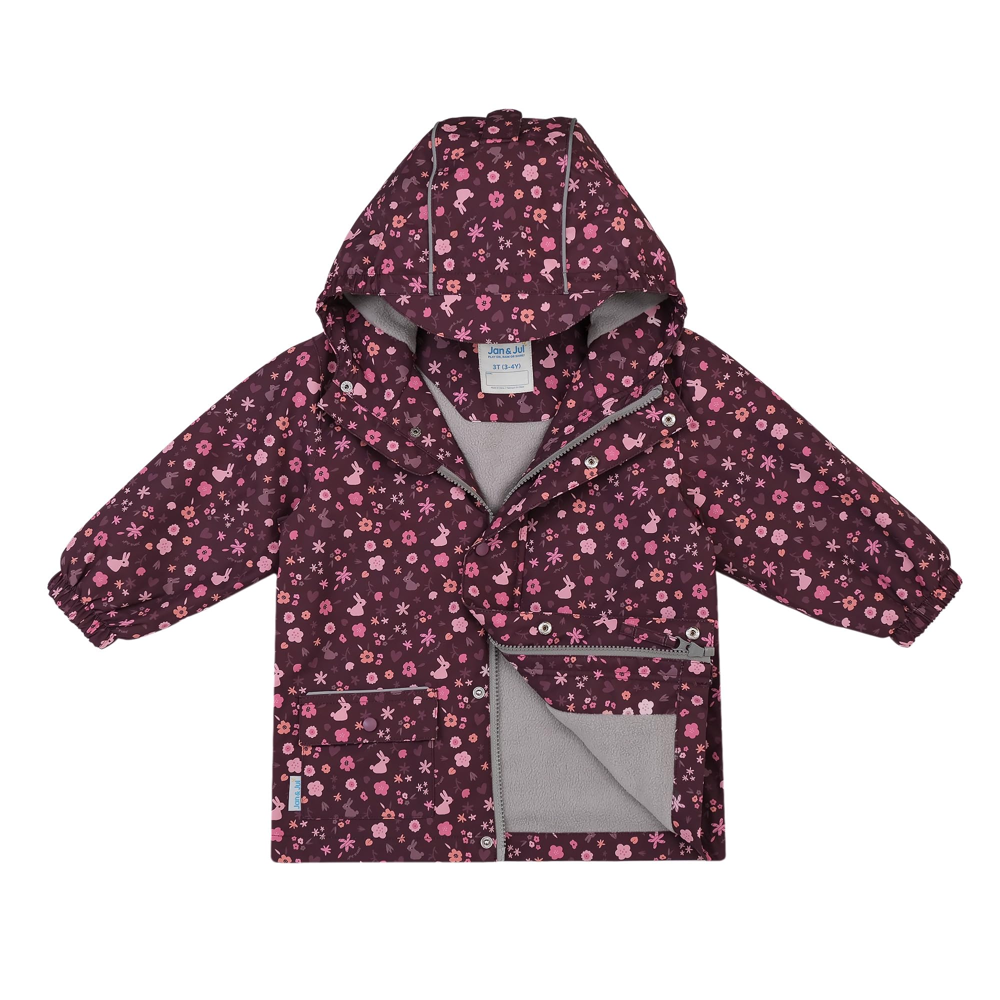 JAN &amp; JUL Waterproof Cozy-Dry Rain Jacket for Kids
