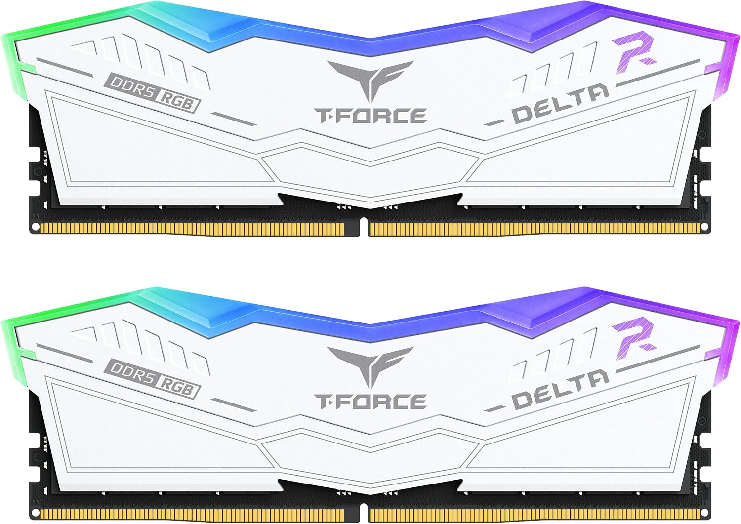 T-Force Delta RGB DDR5 Ram 64GB (2x32GB) 6000MHz PC5-48000 CL38 Intel XMP 3.0 & AMD Expo Compatible Desktop Memory Module Ram White FF4D564G6000HC38JDC01