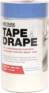 Trimaco 949460 Easy Mask Tape & Drape Pre-Tape Masking Film with 14 day Blue PerfectEdge Tape, 0.6m x 22m