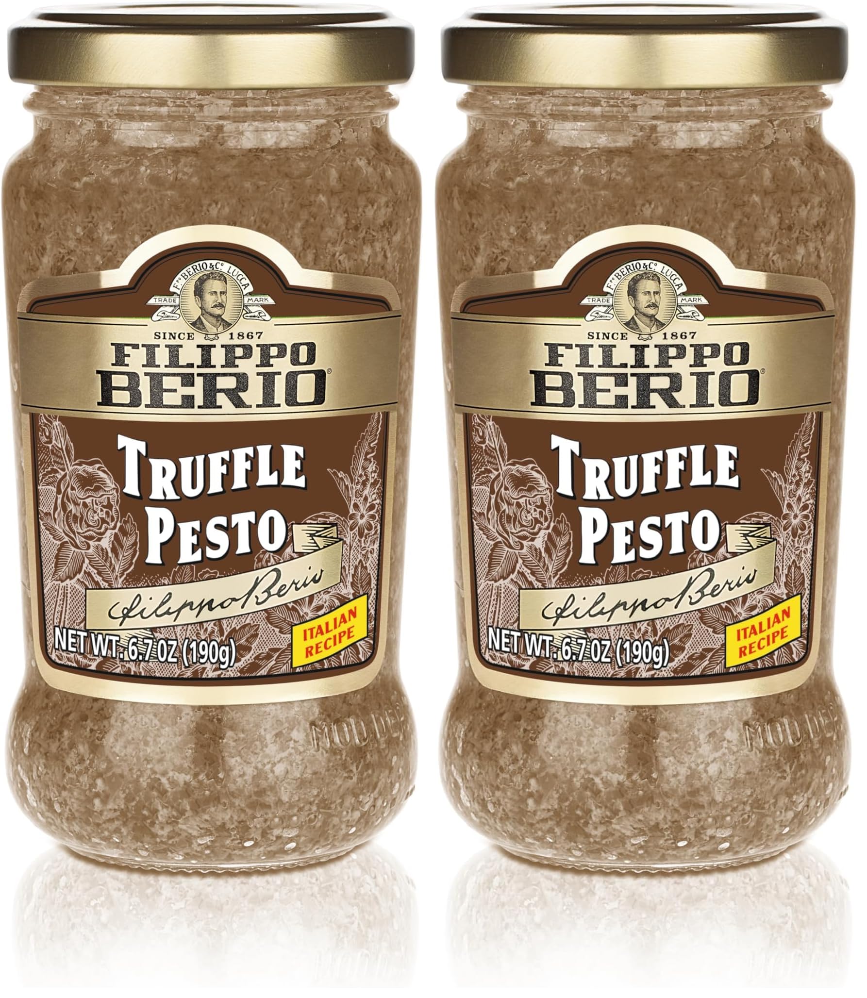 Filippo Berio Pesto, Truffle, 6.7 Ounce Glass Jar (Pack of 2)