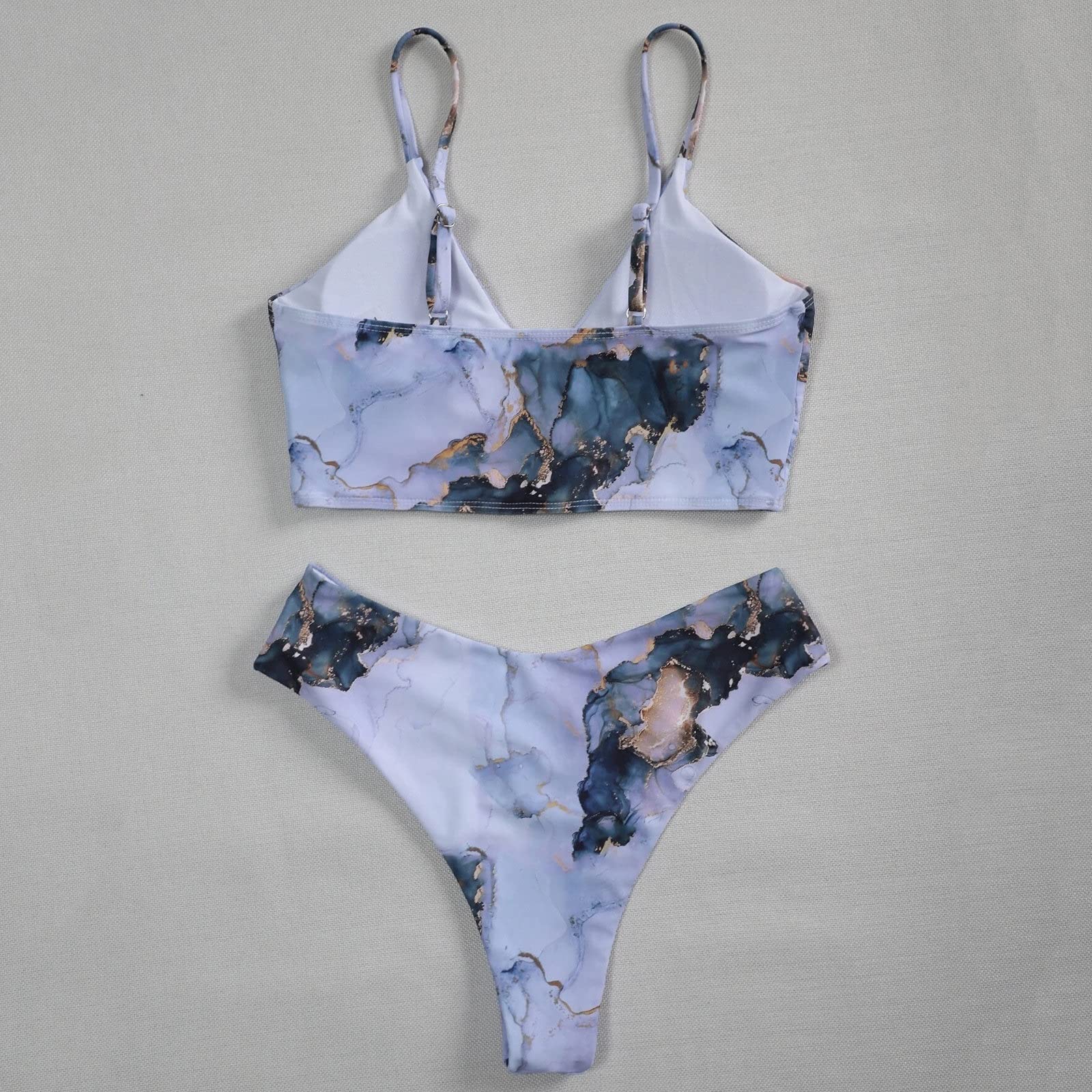 Kobieta bikini z wysoką talią Lato modne bikini Damskie bikini push-up z wysokim stanem Dwuczęściowy strój kąpielowy w kolorze wody (kolor: wielobarwny, rozmiar: bardzo duży kod) (kod wielobarwny śr
