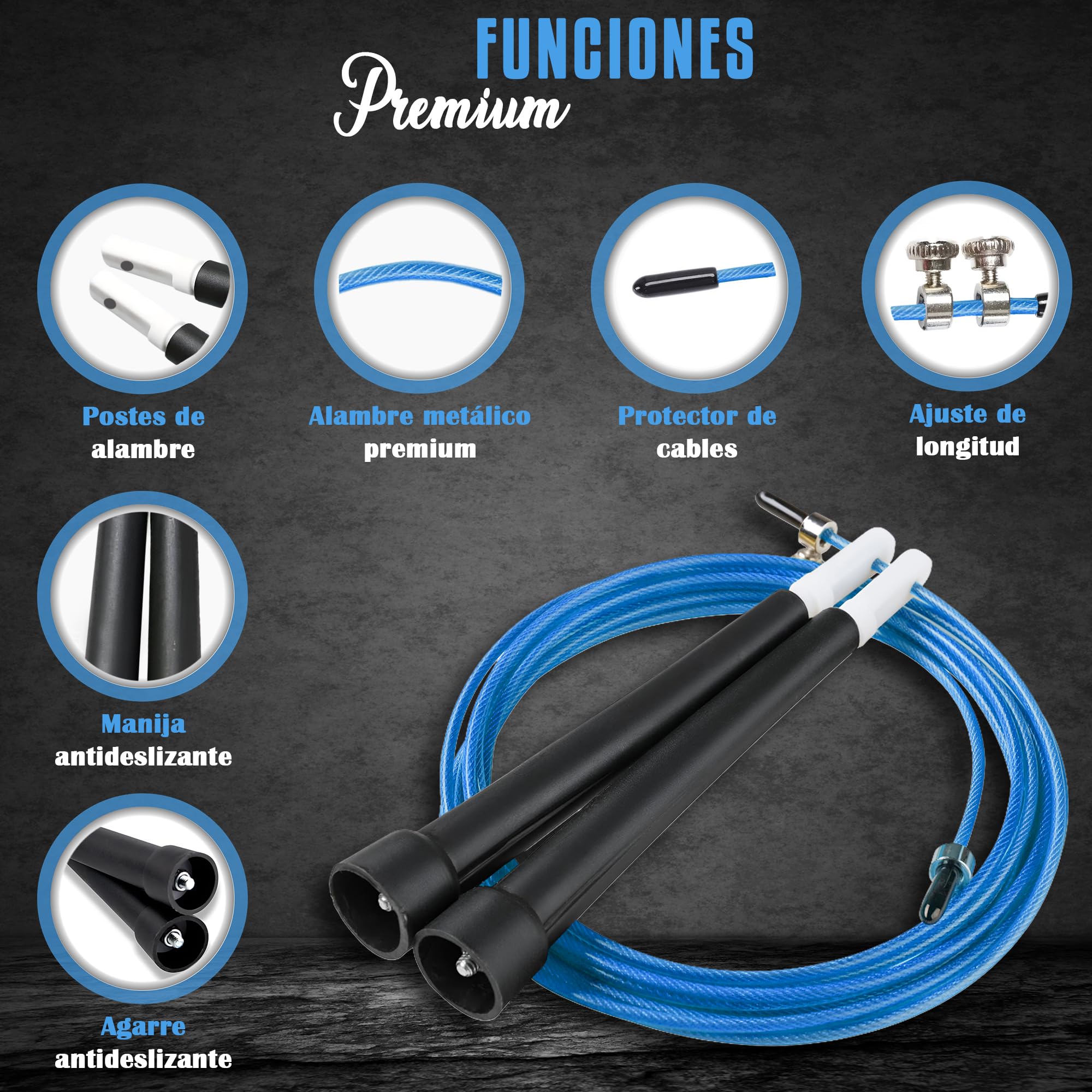 Corda Per Saltare Salvayro Comba CrossFit - Regolabile Con Guida QR Per Allenamento - Foto 2