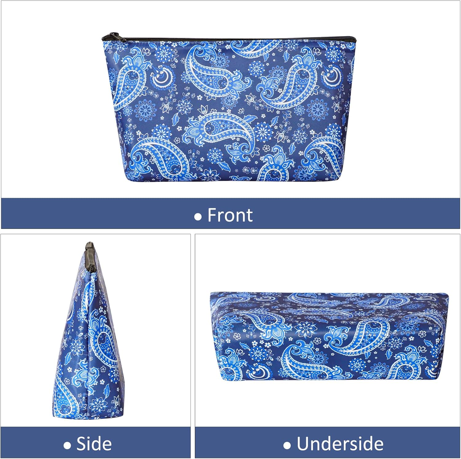 American Mahjong Empty Bag - Dark Blue Printed Mahjong Tiles Bag (13x7 Inches,Only Case)