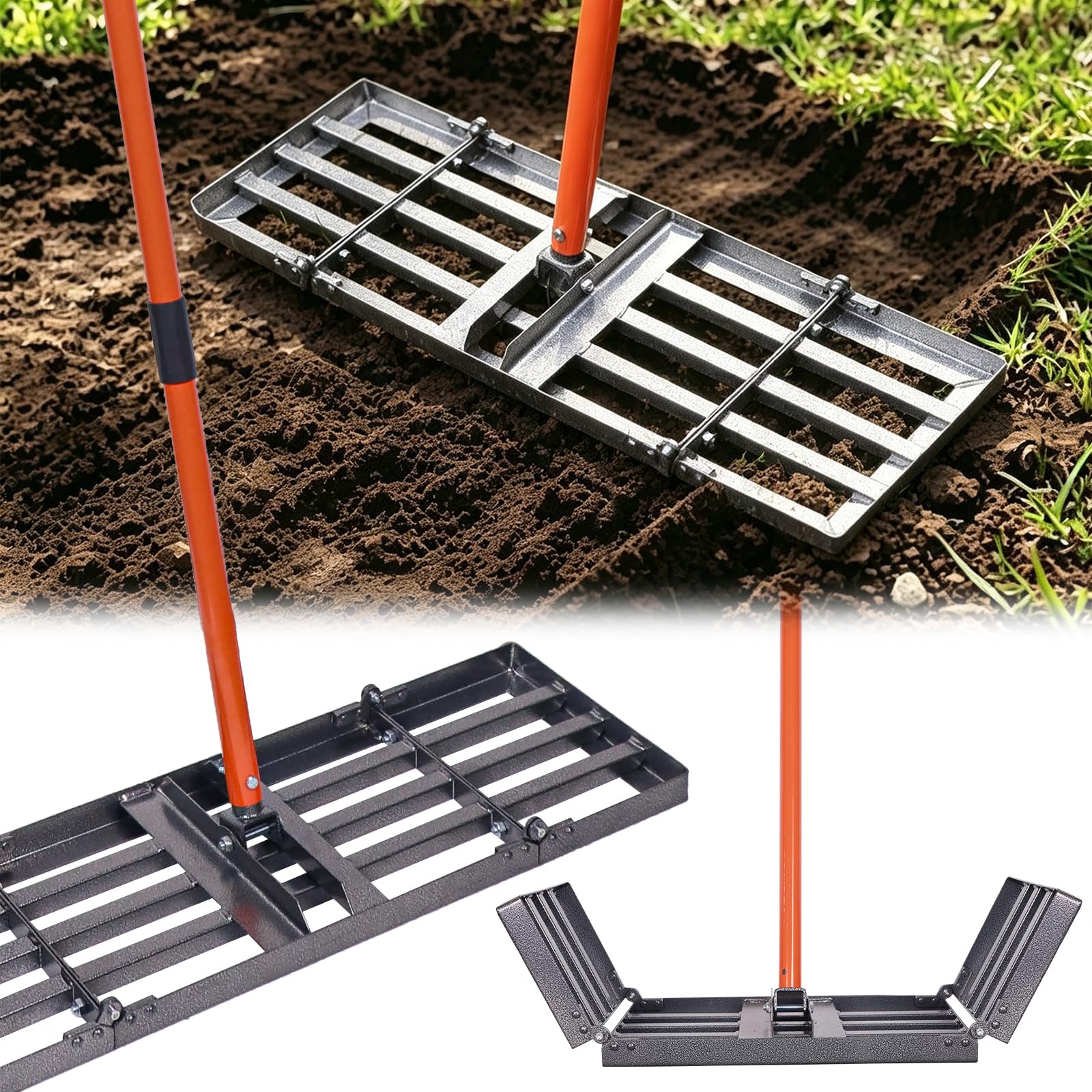 Lawn Leveling Rake, 30" x 10" Lawn Leveler Tool