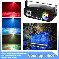 Vista 4 de Luces de fiesta de DJ discoteca, proyector de estrella de bola de discoteca, luces estroboscópicas LED RGB, luz de escenario, activada por sonido