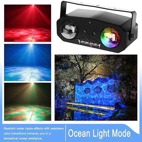 Miniatura 4 de Luces de fiesta de DJ discoteca, proyector de estrella de bola de discoteca, luces estroboscópicas LED RGB, luz de escenario, activada por sonido,