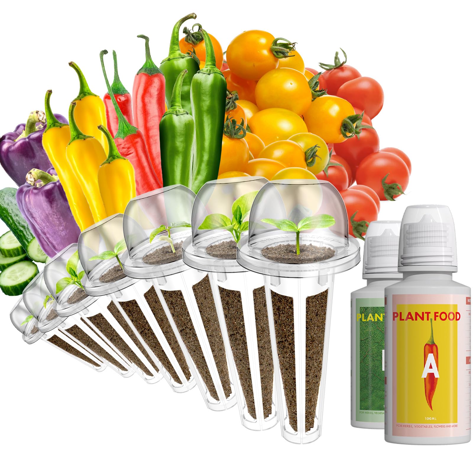 LYKOCLEAN Red Heirloom Cherry Tomato & Pepper Seed Pod Kit