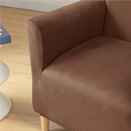 Vista 23 de XMNTG Funda elástica de terciopelo verde oscuro para sillón individual, funda de sofá moderna de mediados de siglo con brazos, protector de muebles