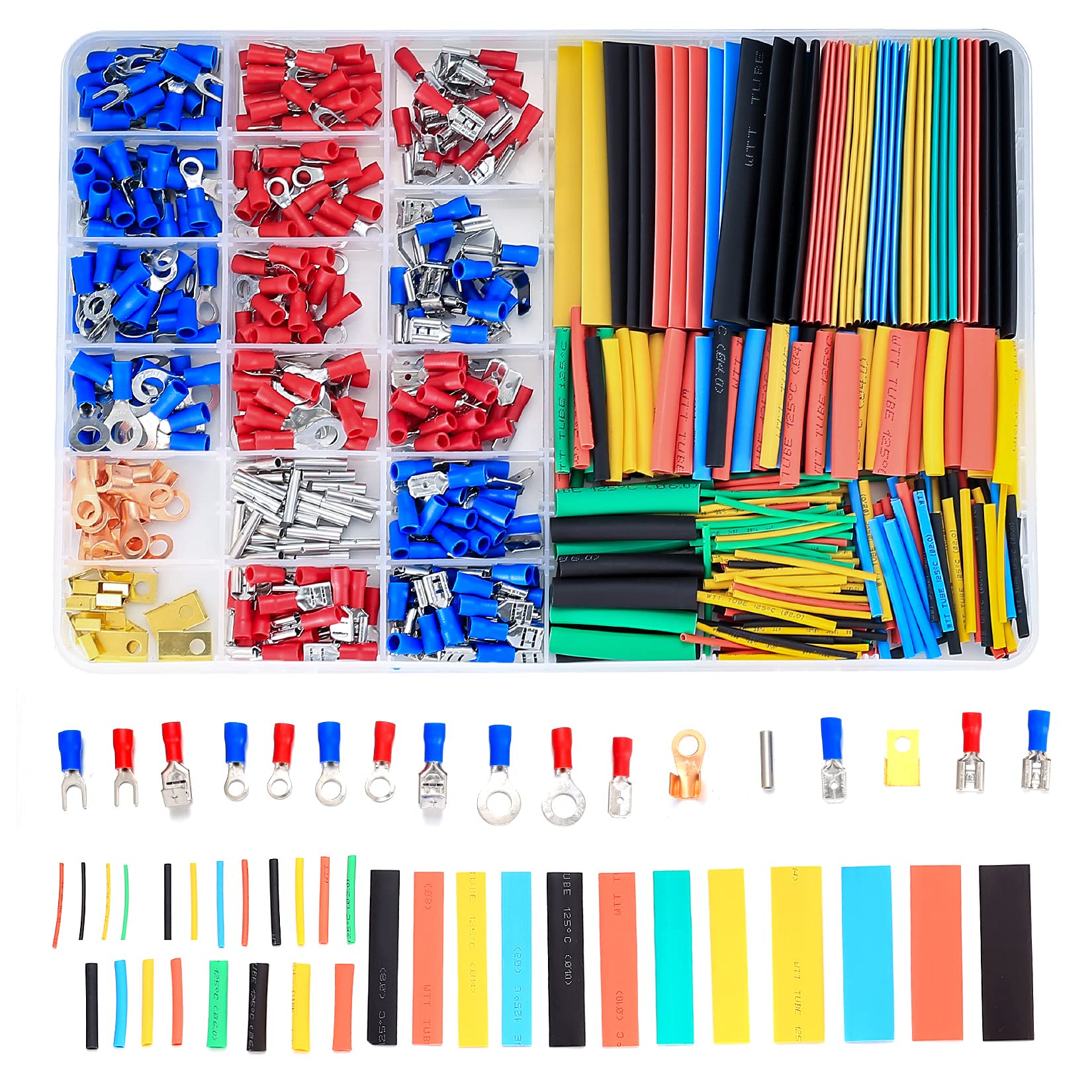Buy 678 Pcs Electrical Connector Kit, 350 Pcs Crimps Terminals