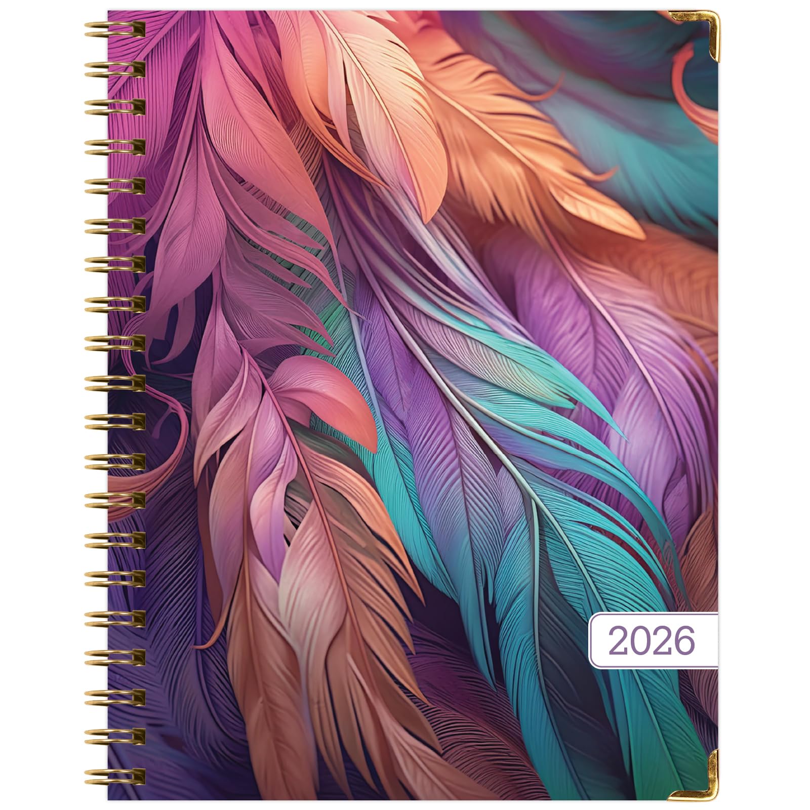 Agenda 2026 de tapa dura, 8.5 x 11 pulgadas: 14 meses (noviembre de 2025 a diciembre de 2026), planificador diario semanal mensual, agenda anual, marcapáginas, carpeta de bolsillo y juego de notas