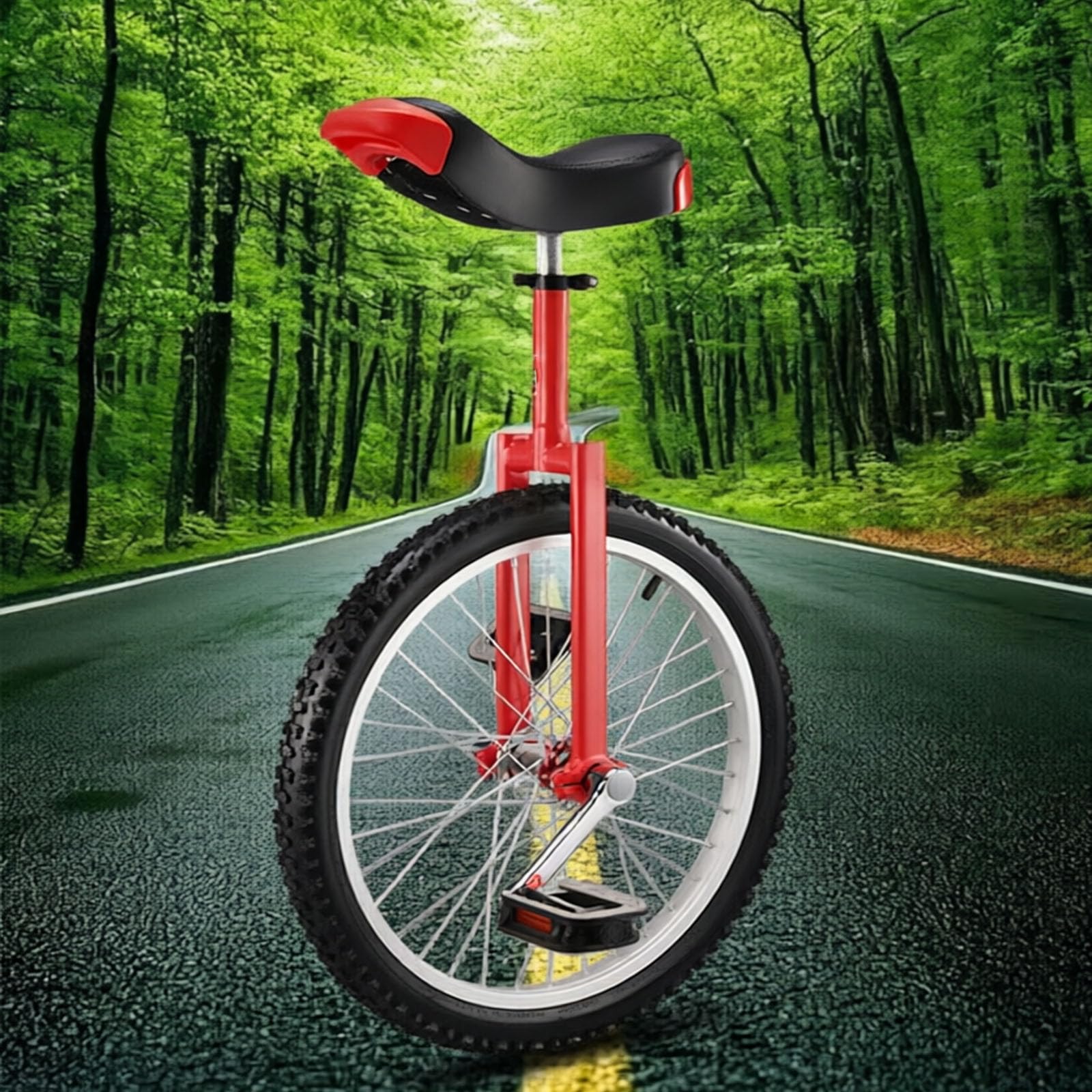Monocycle De 20 Pouces, Vélo À Une Roue avec Pneu Étanche, Siège Réglable, Roulement Incurvé Et Silencieux, Conceptions Antidérapantes, pour Les Sports De Plein Air, Les Exercices De Fitness