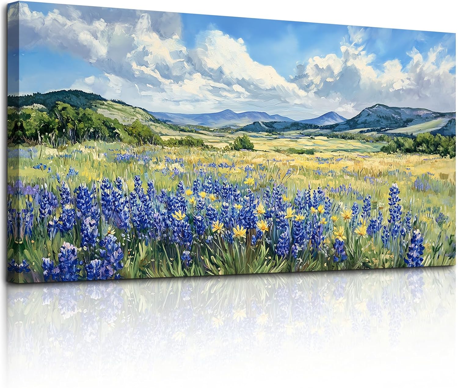 SERIMINO Nature Landscape Wall Art, Wilderness Meadow Wildflower Large Artwork, Rural Scenic Canvas Art Prints, Bright Natural Scenery Pictures Wall Decor Living Room Bedroom Rustic Farmhouse 20"X40"