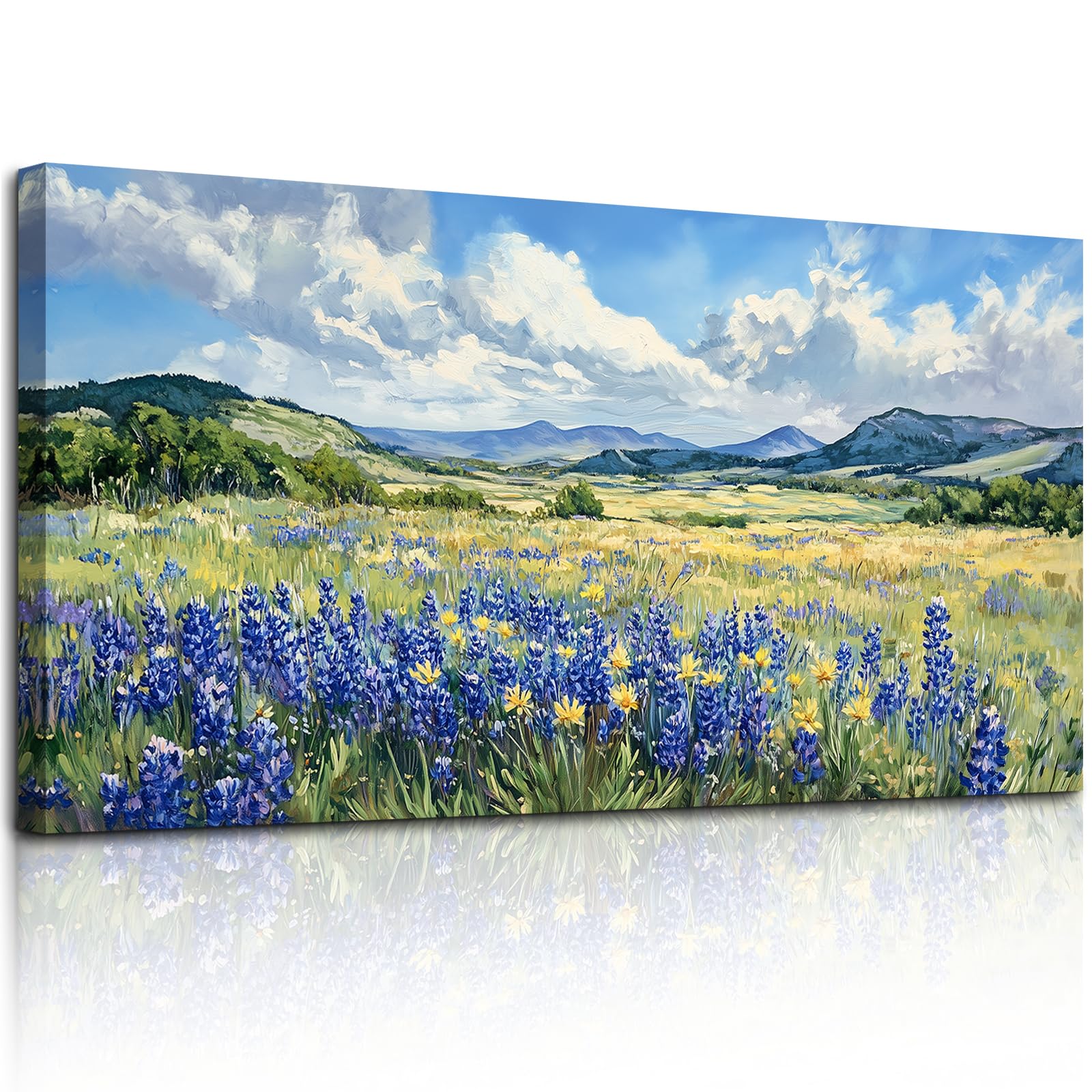MHARTK66 Quadri Moderni Soggiorno Grandi, 73x146 cm XXL Stampe da Parete Campo di Fiori Selvatici, Quadro Camera da Letto Su Tela Decorazioni Parete Bagno Ufficio Sala Da Pranzo