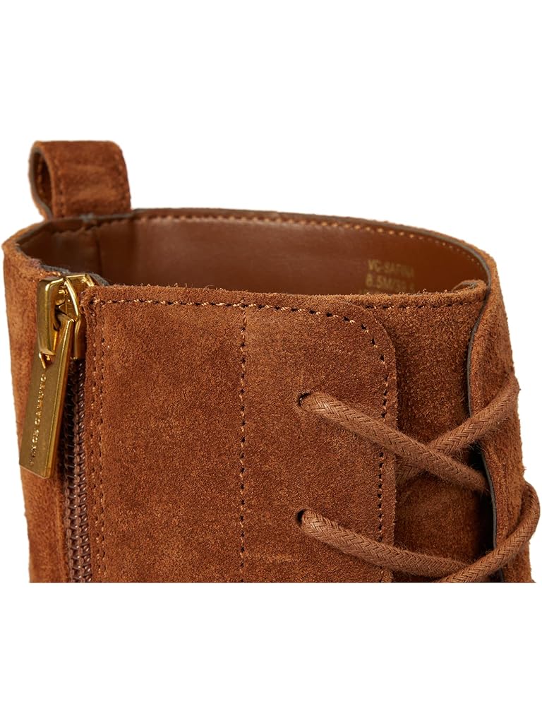 Brown Vince Camuto Safina Lace Up Block Heel Combat Bootie