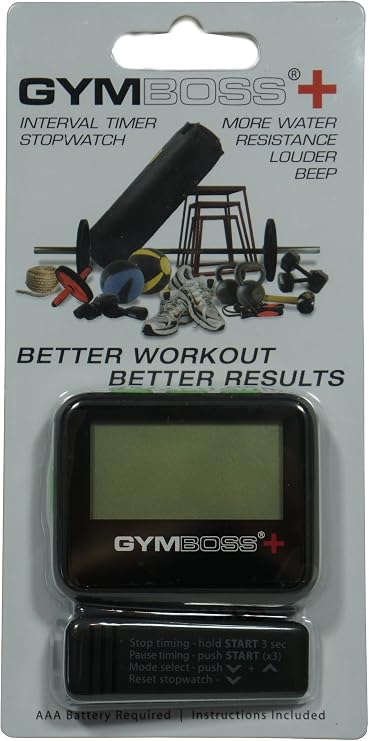 Gymboss Plus Interval Timer and Stopwatch - Black/Green Softcoat