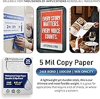 Vista 6 de Papel de copia TerraSlate para impresora láser impermeable, resistente a la lluvia, 5 mil, 8.5x11 pulgadas, 25 hojas