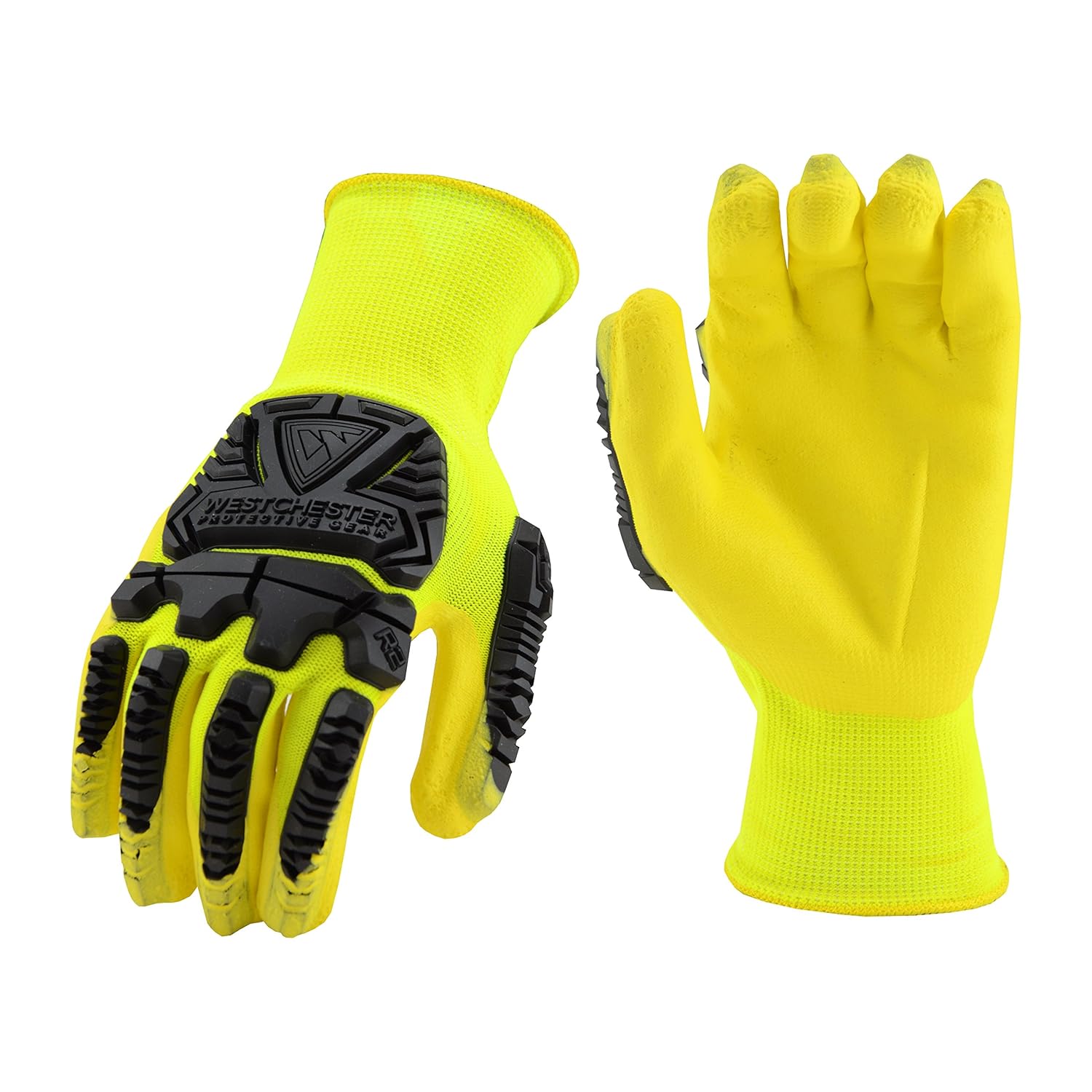 West Chester HVY713NFB HiVis Polyester Gloves XLarge, Yellow, Palm