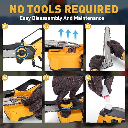 Miniatura 6 de Mini Cordless Chainsaw for Dewalt Battery 20V MAX, 8" & 6" 2-IN-1 400W Electric Brushless Chainsaw with 3000mAh Batteries & Auto Oiler Hand Saw for