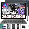 Tablet Android 16 de 10 pulgadas - Tablet con teclado, 26GB+256GB+2TB, Gemini AI | Tablet de 10 pulgadas con 8 núcleos, 8000mAh, 5G WiFi, Widevine L1, GPS, GMS, Electrónica 2026 con funda, mouse y lápiz (Verde) 1