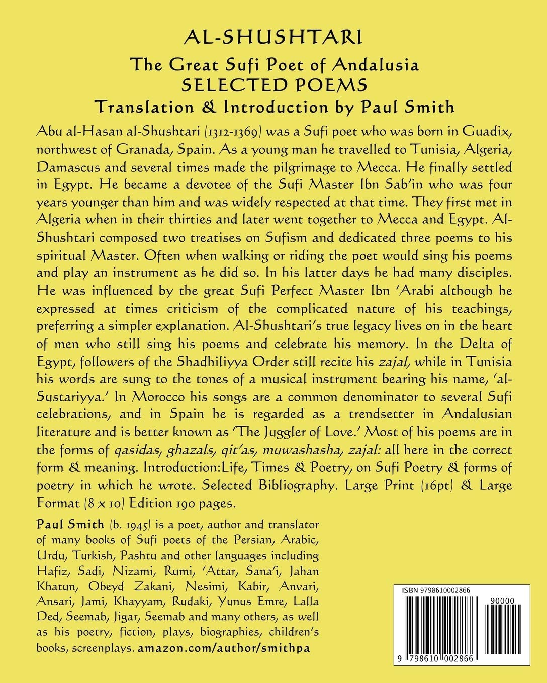 AL-SHUSHTARI The Great Sufi Poet of Andalusia SELECTED POEMS: SELECTED POEMS