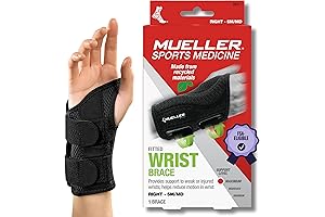 MUELLER Sports Medicine Green Fitted Wrist Brace: Essential Support for Carpal Tunnel Relief