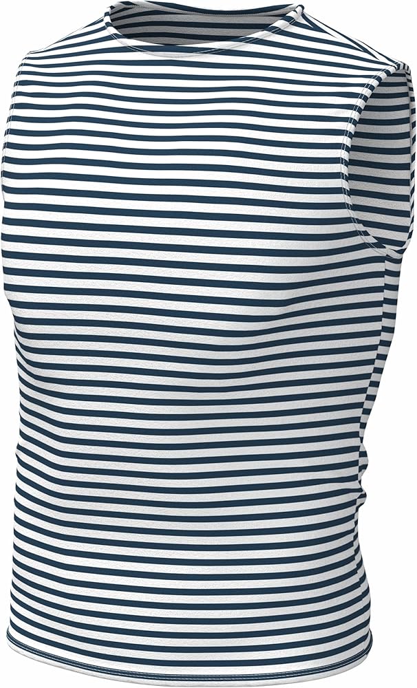 Genuine Striped Tank Top Sleeveless Shirt Dark Blue Cotton