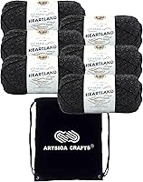 Vista 35 de Lion Brand Heartland Capitol Reef 136-140 (3 cadejos - mismo lote de tinte) Hilo estambre medio #4 acrílico para crochet y tejer con bolsa
