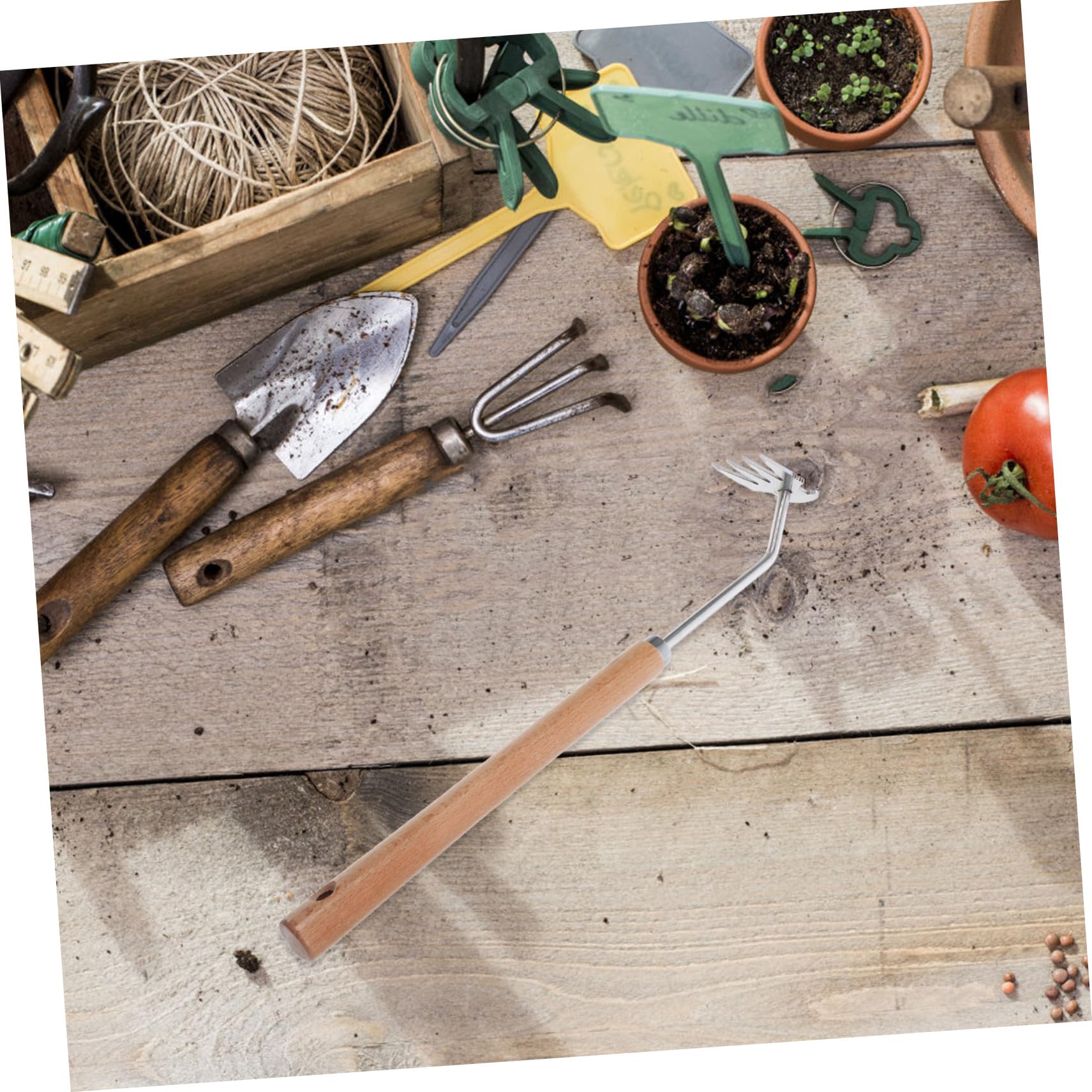 Sosoport 5stücke Ergonomischer Gartenrechen Mit Zinken Handwerkzeug Zum Jäten Multifunktionales Unkrautentfernungsgerät Für Garten Und Rasenpflege