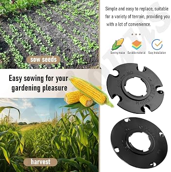 2 x Sweet Corn Standard Seed Plates Size 0.375, Sown at 7.2 intervals & 2 x Popcorn Se ed Plates Spaced 9 inches Apart, Compatible with E-arthway 1001-B Garden Seeder