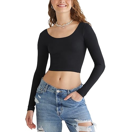 Aeropostale Womens Seamless Wear 3-Way V-Neck Tiny Top