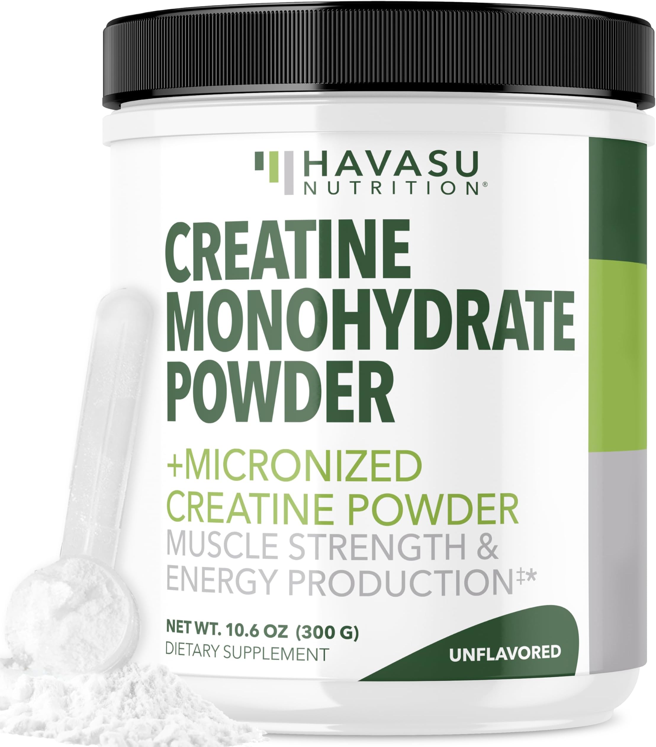 Micronized Creatine Monohydrate Powder - Post Workout Recovery Drink - Muscle, Strength and Energy Production - 5g Unflavored, Non-GMO, Vegan and Gluten Free Creatine Powder for Men - 60 Servings