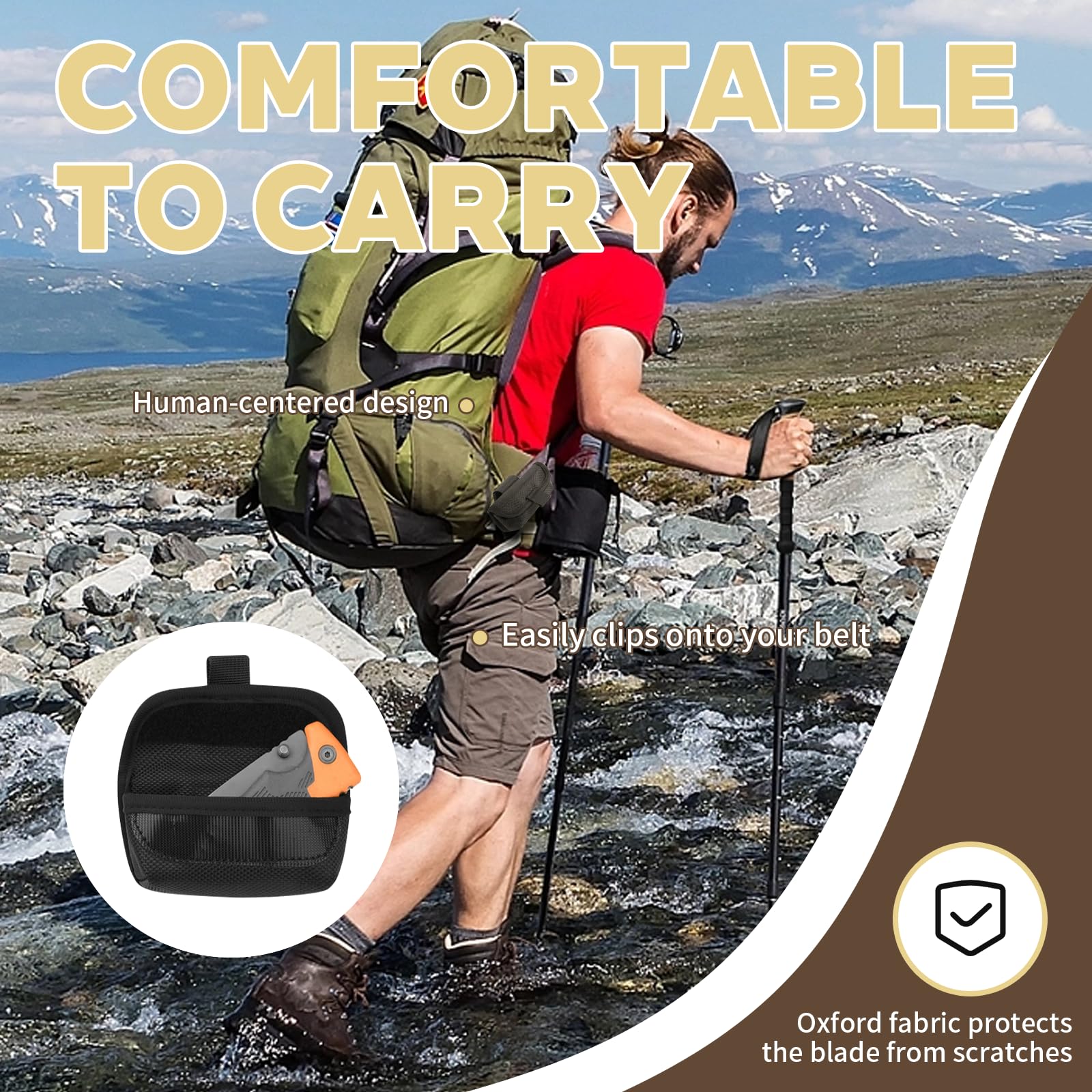 Borsa Coltelli,Borsa Porta Coltelli,Coltello Pieghevole Compatto Con Clip da Cintura, per Attività All'aria Aperta, Escursionismo, Alpinismo, Regali per Uomini