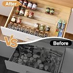 8-Pack Spice Drawer Organizer, Expandable Acrylic Seasoning Rack (13" to 26") with Anti-Slip Mat, Kitchen Spice Rack Tray Holds up to 56 Jars