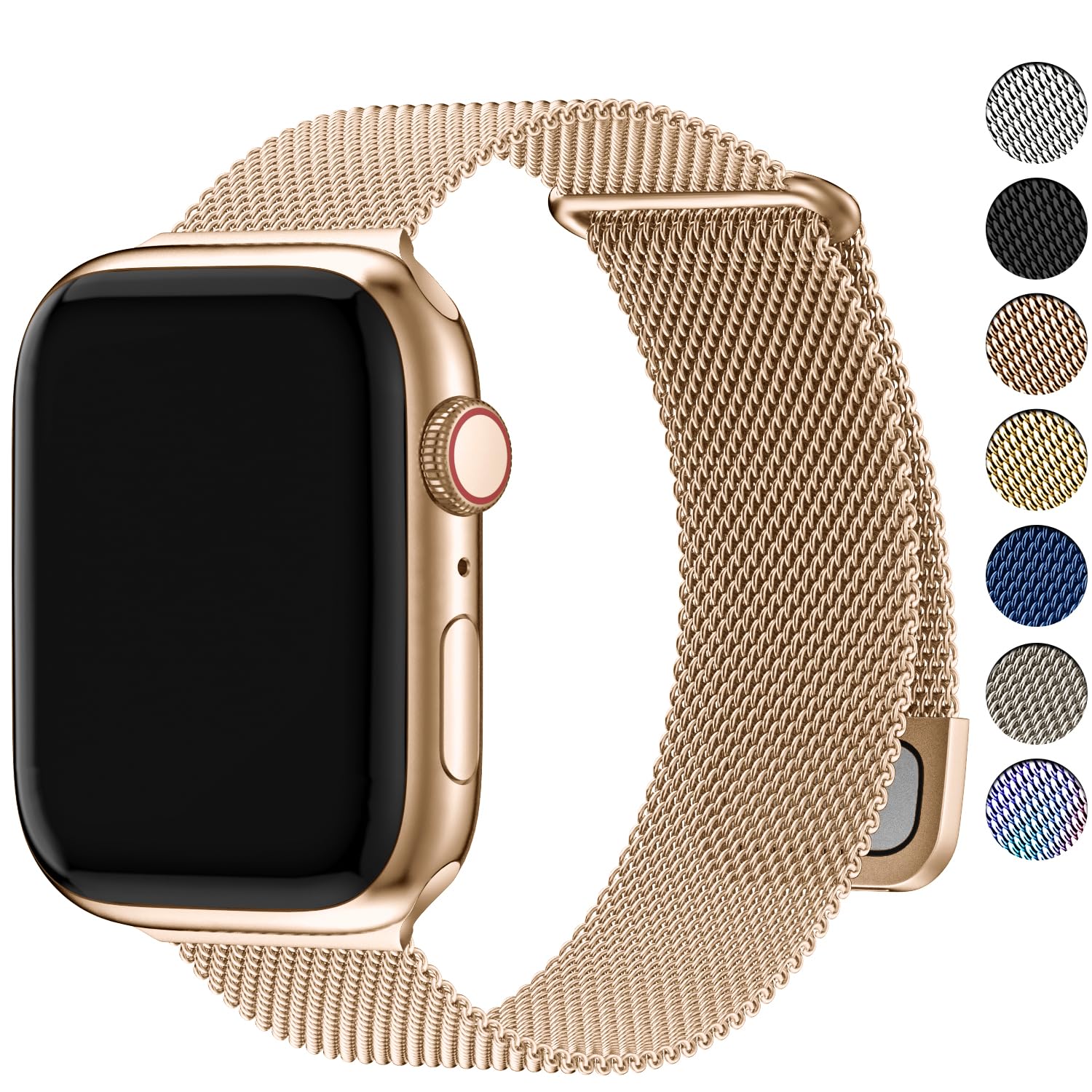 Fullmosa Compatible with Apple Watch Strap 49mm 46mm 45mm 44mm 42mm 41mm 40mm 38mm Women Men, Milanese Loop Apple Watch Band Ultra 3/2/1 SE3/2/1 iwatch Series 11 10 9 8 7 6 5 4 3 2 1Fullmosa Compatible with Apple Watch Strap 49mm…