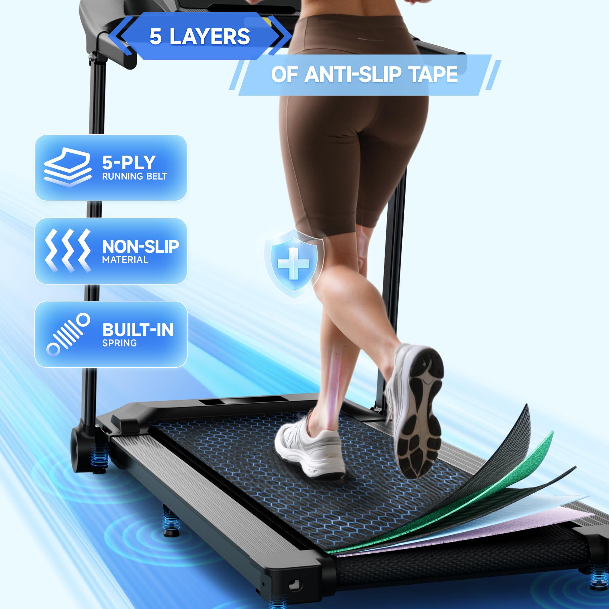 Laufband für Zuhause Klappbar Laufbänder Profi- 12 km/h Elektrisches Treadmill Laufpad 2.5HP Foldable Schreibtisch Tretmühle Klappbares Walking Pad mit LED-Anzeige für Home Haus und Büro Avnbdao