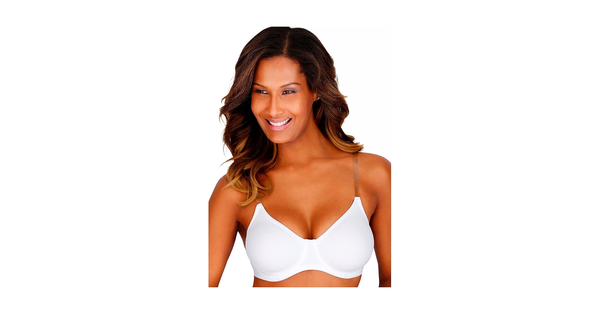 LASCANA Women's Clear Strap Underwire T-Shirt Bra with no