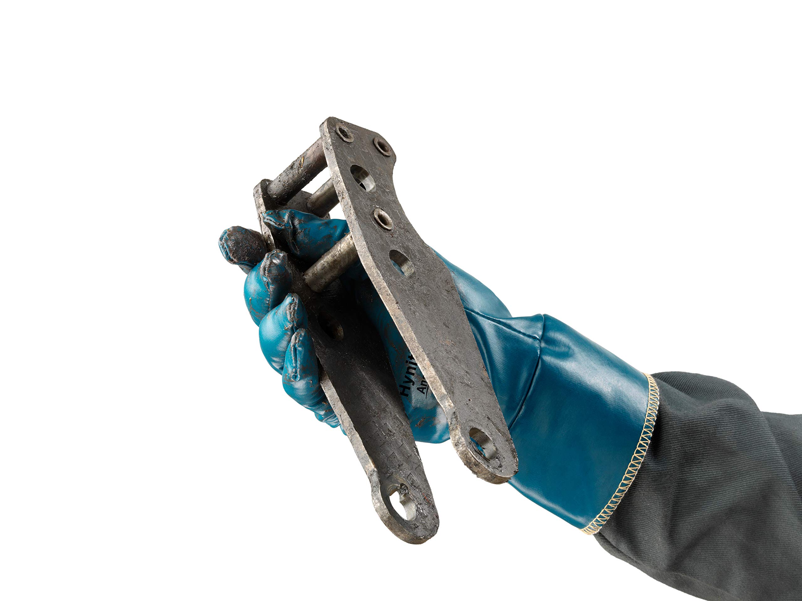 Ansell Hynit 32-800 Gants de Travail Imperméables Résistants à l’Abrasion, Gants de Protection Oléofuges, Sécurité Industrie, Chantier, Construction, Travaux Lourds, Homme Femme, Taille L (12 Paires)