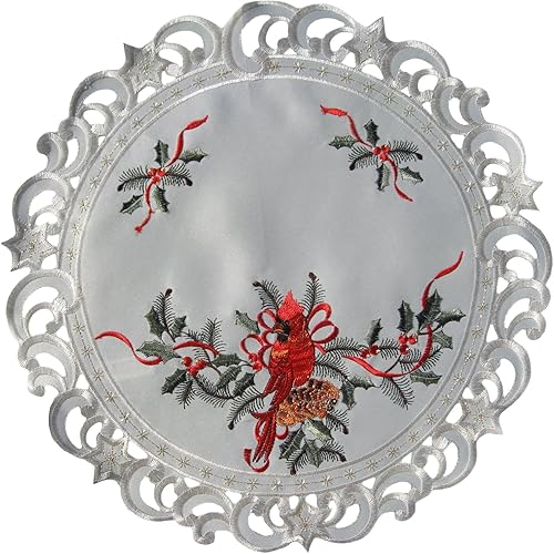 SAINTY H9148E-(024) Cardinal Redondo Doily, 24", Rojo