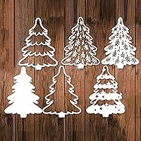 Vista 3 de hinana Juego de 4 troqueles de metal para árbol de Navidad, troqueles de corte de árbol de Navidad, plantillas para bricolaje álbumes de recortes
