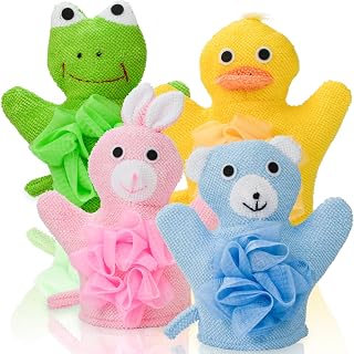 Made Easy Kit Hand Puppet Bath Wash Mitt Towel with Animal Designs for Children Bath Toy