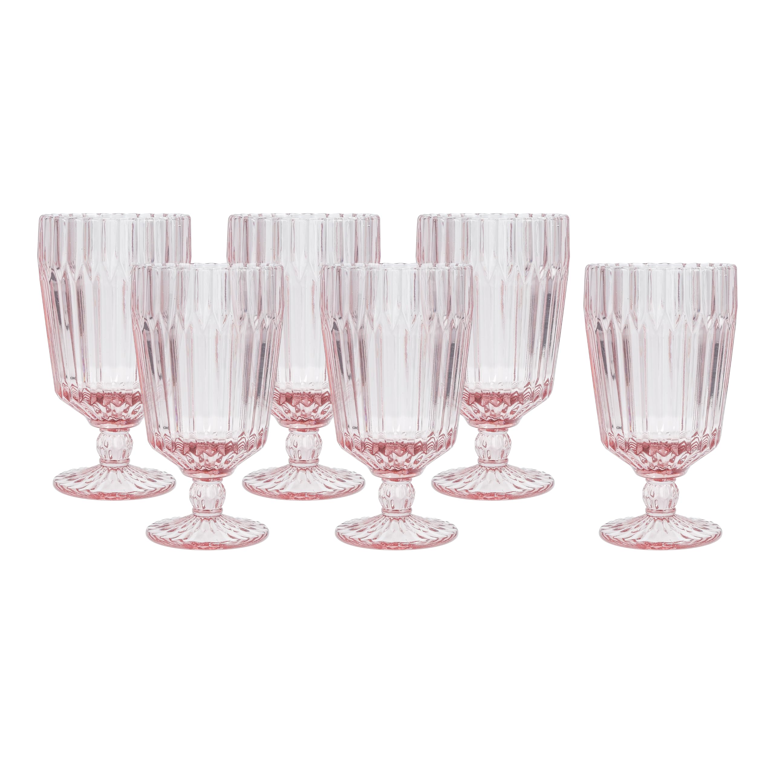 Fortessa Archie Pink Goblet Glasses - Set of 6 -1
