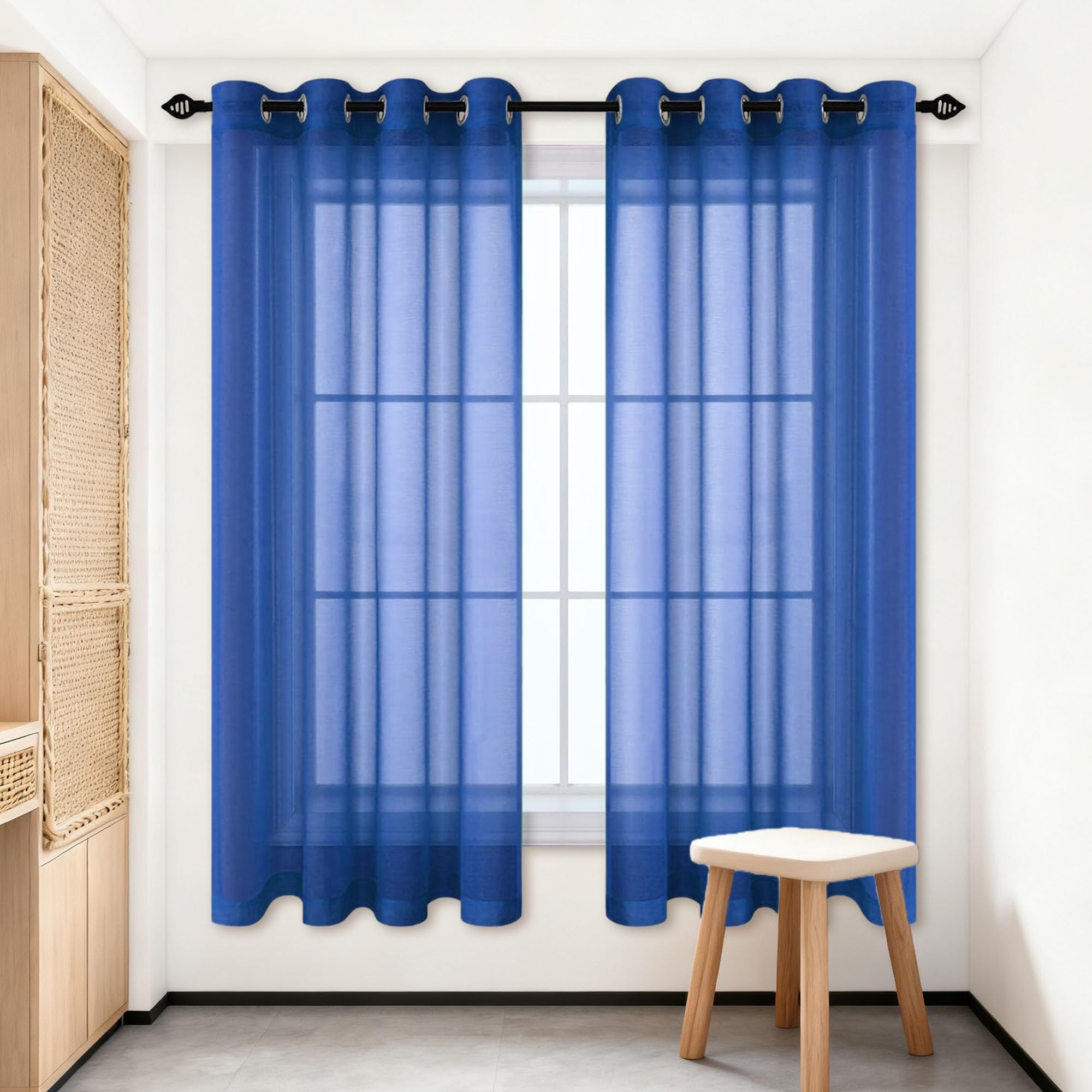 Voilage bleu foncé 340x210 cm pour protéger votre intimité avec style