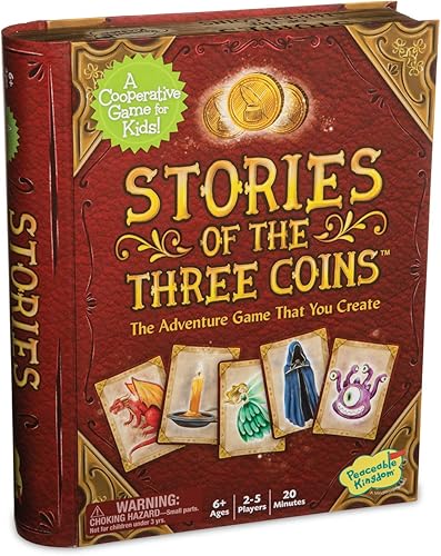 Peaceable Kingdom Stories of The Three Coins - Juego cooperativo de narración de historias - Usa el trabajo en equipo para ganar! - Ideal para