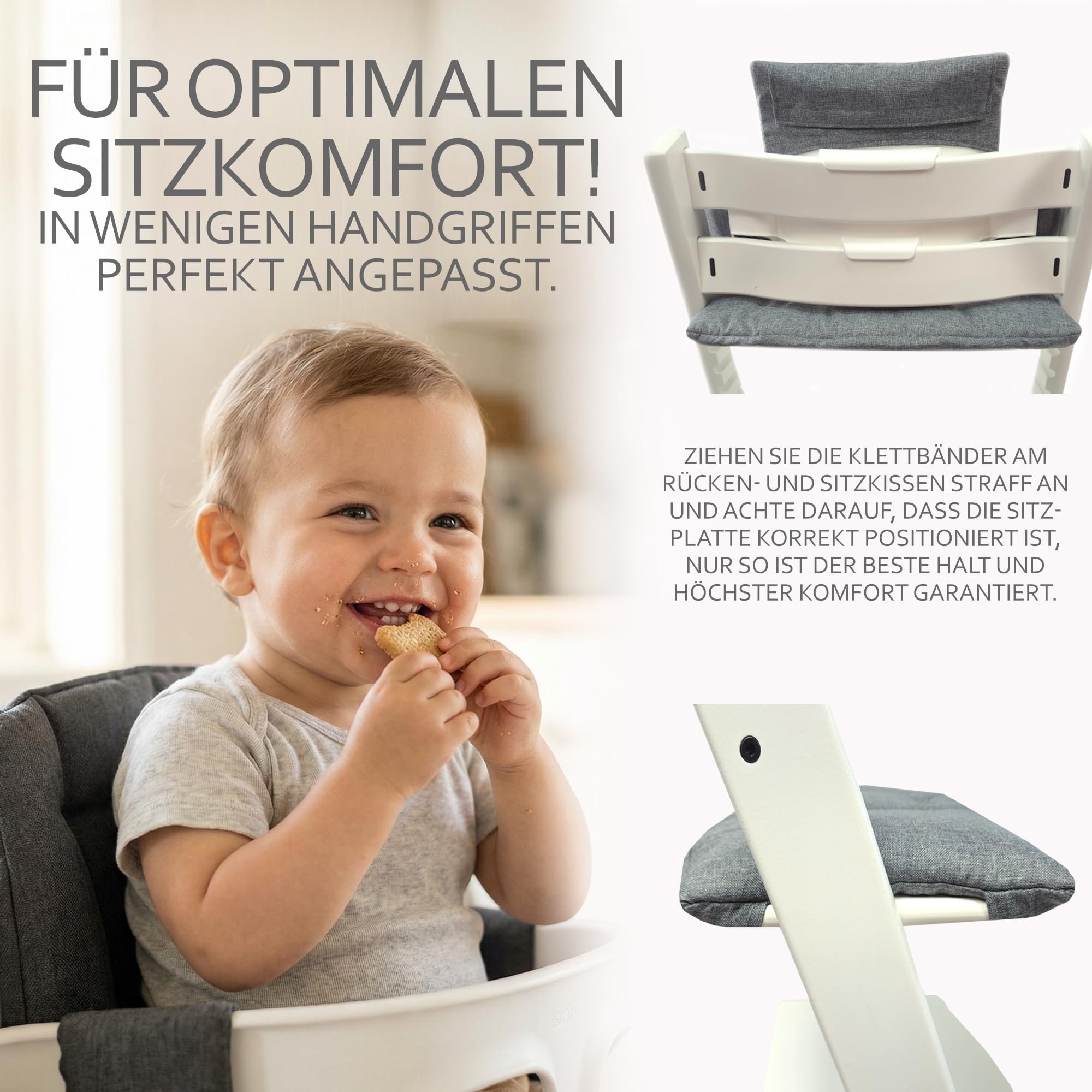 Sitzkissen zestaw poduszek zastępczych do fotela, redukcji siedziska, kompatybilny z Stokke Tripp Trapp na wysokie krzesełko mod. 2 (org. granatowy)