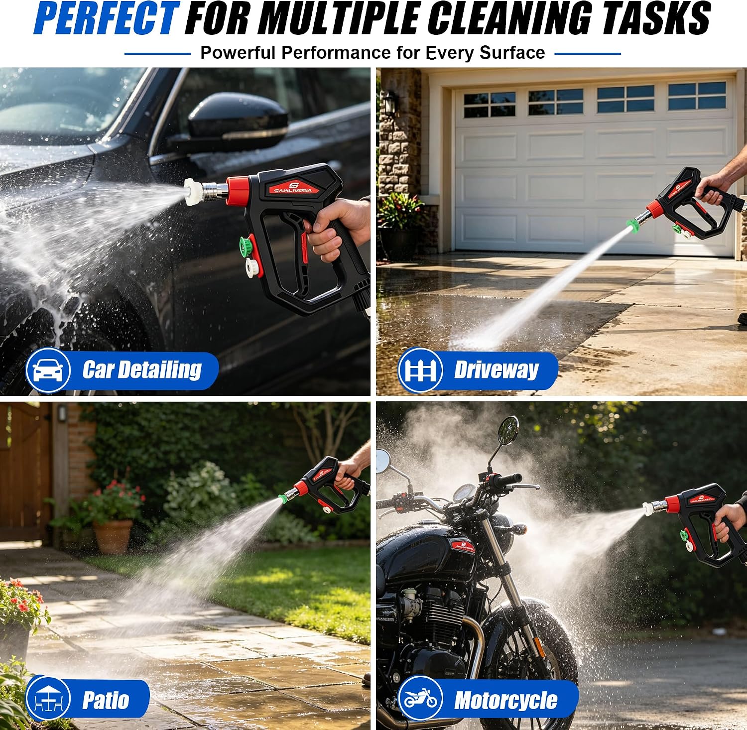 Short Pressure Washer Gun with Swivel 4000 PSI, 1/4'' Quick Connector