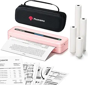 Phomemo Portable Printers Wireless for Travel, Thermal Inkless Bluetooth Mobile Printer Support 8.5'' x 11'' US Letter,Compatible with Phone & Laptop for Home,Office,Travel,with 1 Case