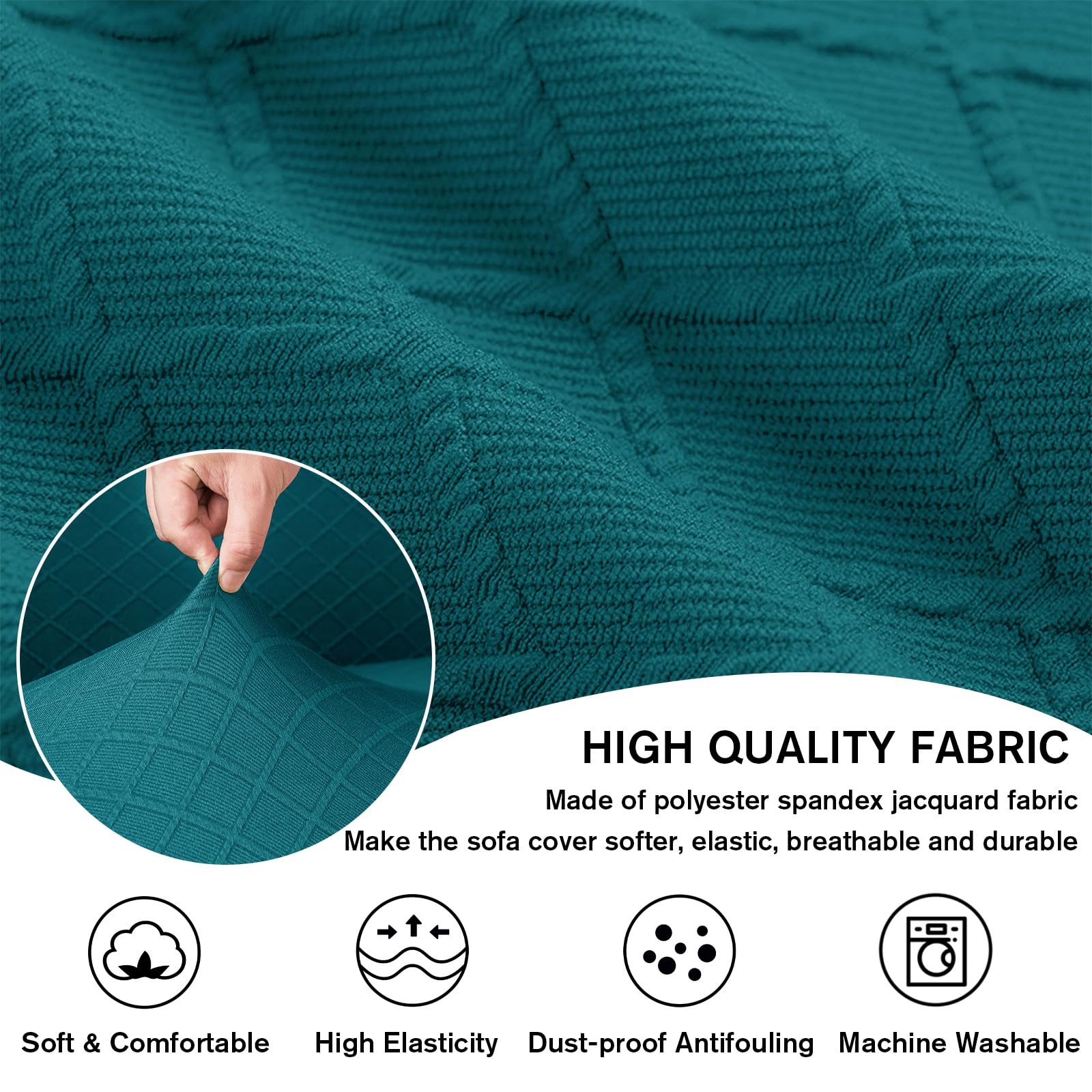 Coprisedia Reclinabile Elasticizzato - Protezione Da Graffi E Peli Animali - Blu Navy, Adatto Seduta 61-94 Cm - 4