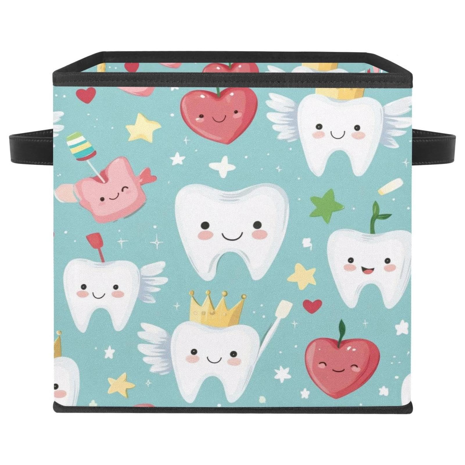 Boîte de rangement cubique 28cm motif dessin animé en tissu pliable